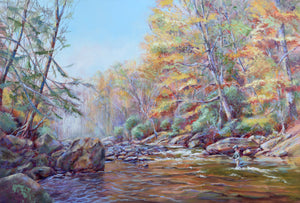 Appalachian Autumn original oil painting by Pat Cross.