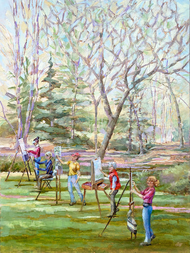 Art in the Park original oil painting by Pat Cross