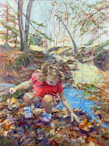 As a Child, original oil painting by Pat Cross.