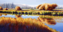Load image into Gallery viewer, Autumn River Willows original oil painting by Pat Cross.
