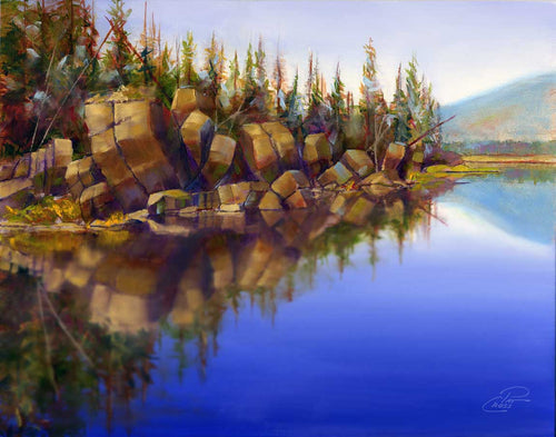 Basalt Banks of Sparks Lake original oil painting by Pat Cross.