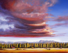 Load image into Gallery viewer, Brooding Storm 20x40 original oil painting by Pat Cross
