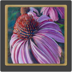 Courting Cone Flower 10x10 layered floral print by Pat Cross.