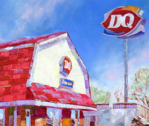 Dairy Queen Sunday original oil painting detail by Pat Cross.