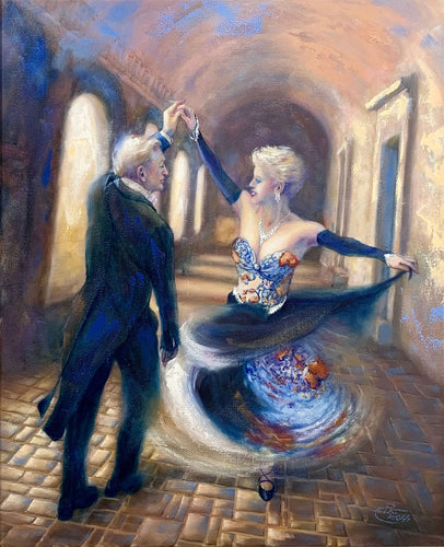 Diamonds and Tails original oil painting by Pat Cross. 