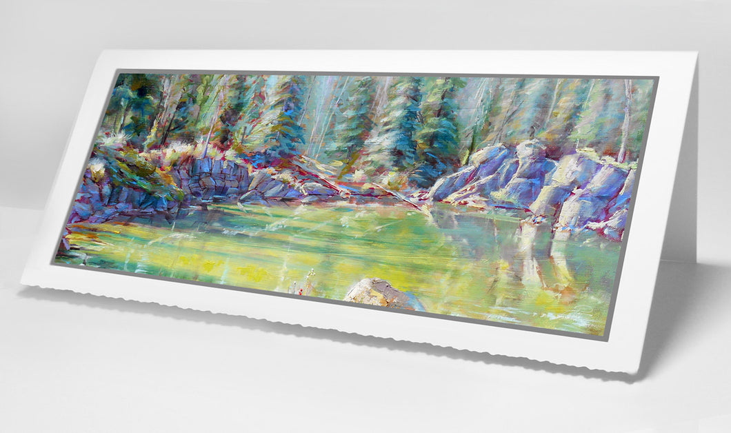 Emerald Pool 4x9 handmade notecard