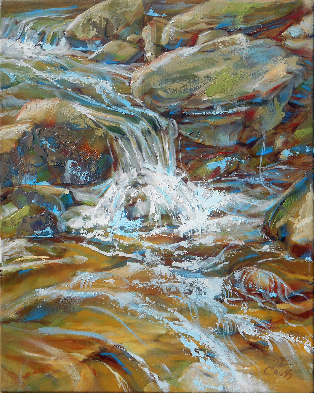 Making a Splash original oil painting by Pat Cross.