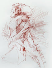 Load image into Gallery viewer, Musical Mastery, an original drawing from a live model by Pat Cross now available at Tamarack.
