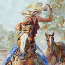 Load image into Gallery viewer, Pardon My Dust original oil painting detail by Pat Cross.

