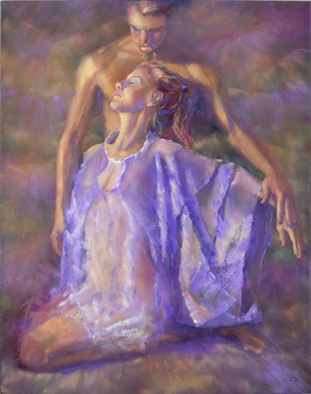 Passion in Purple original oil painting by Pat Cross.