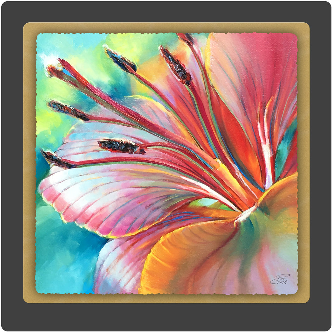 Psychedelic Lily 10x10 layered print by Pat Cross.