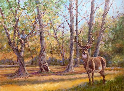 The Buck Stops Here original oil painting by Pat Cross