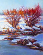 Load image into Gallery viewer,  Original oil painting titled Twin River Willows by Pat Cross.
